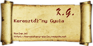 Keresztény Gyula névjegykártya